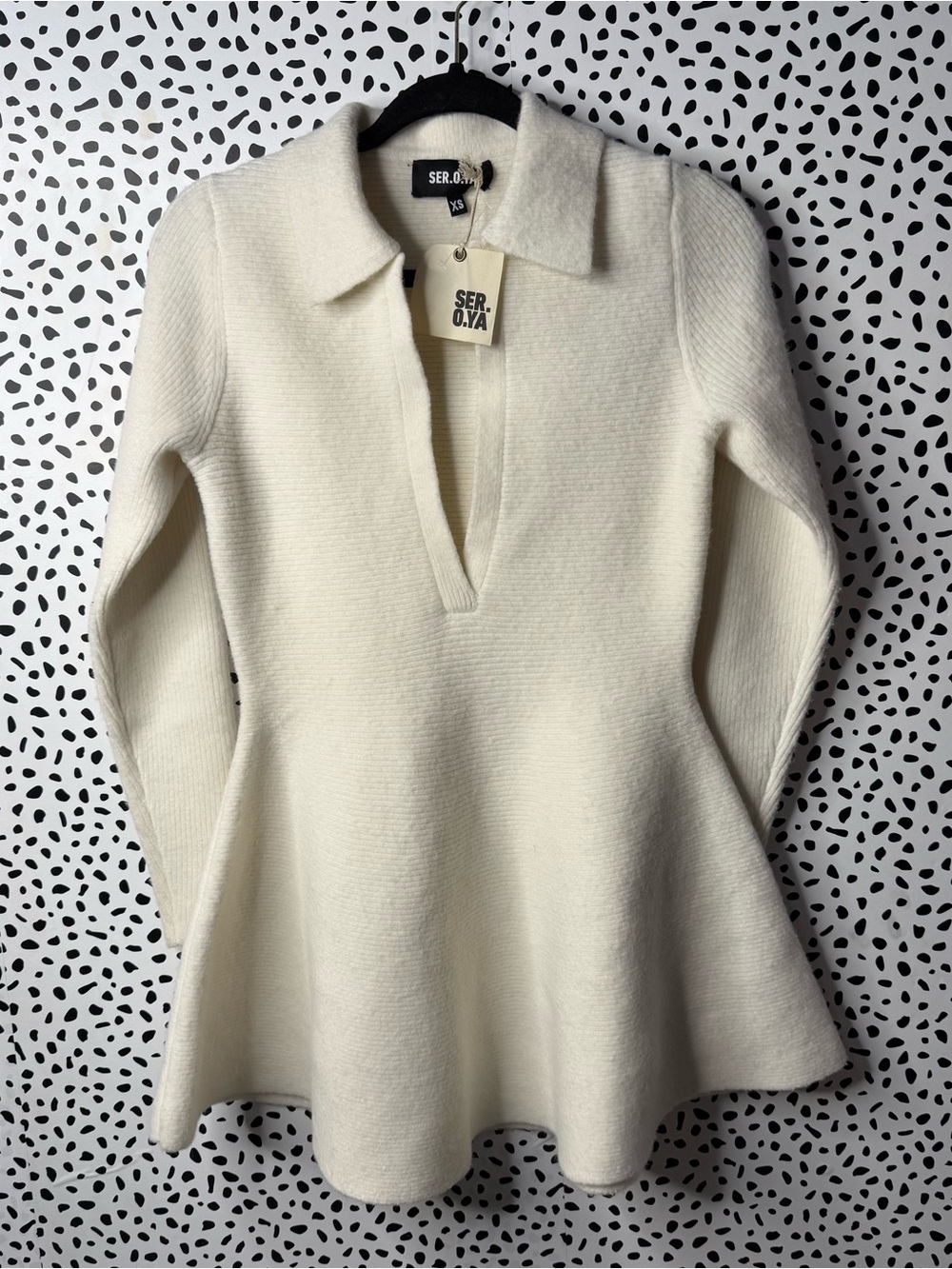 NWT Seroya White Sweater Dress Womens Size Extra Small